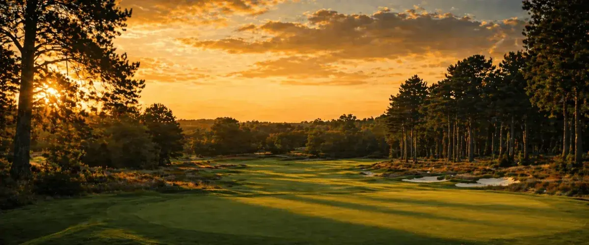 Golf course at golden hour